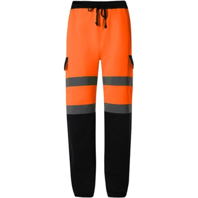 Yoko reflexní pracovní tepláky HV016T Fluorescent Orange