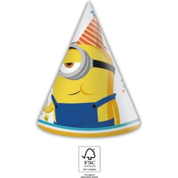 Procos Качествени компостируеми парти шапки Миньони 6 бр