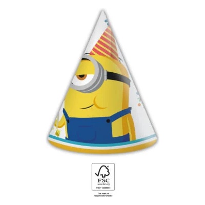 Procos Качествени компостируеми парти шапки Миньони 6 бр