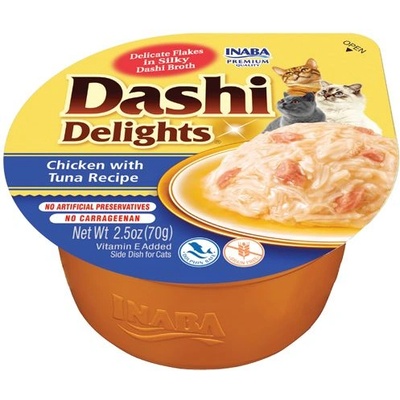 Inaba Foods Dashi Delights котешка Кура с риба тон 70 г купа