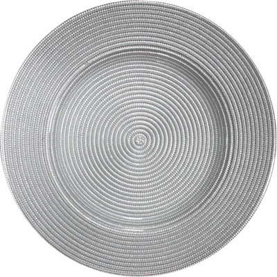 LAV HORECANO-WICKED-Подложна чиния стъкло Ø32cm SILVER/CIRCLES (HC-59232)(1Y33010) (0159232)