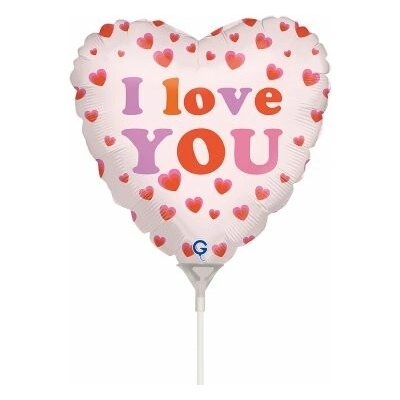 GRABO MINI Srdce I Love You 9" 22cm fóliový balónek nafukovací