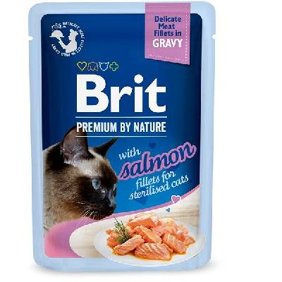 Brit Premium by Nature Cat Delicate Fillets in Gravy with Salmon for Sterilised 85 g