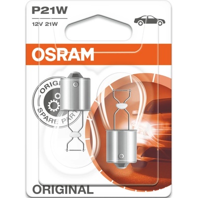 OSRAM Автомобилна крушка Osram OSR7506, 21W, 460lm, P21W, BA15s, халогенна, 2 броя в опаковка (OSR7506)