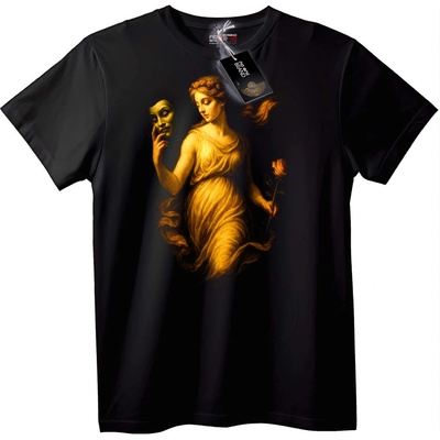 NOONEBRAND Тениска Муза на Изкуството и Розите - 6XL, Black