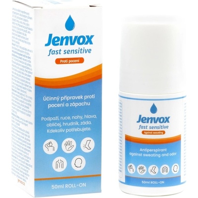 Jenvox Fast Sensitive roll-on proti pocení a zápachu 50 ml