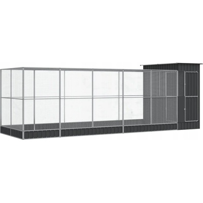 VidaXl Voliéra s rozšířením stříbrná 623x203x216 cm ocelová
