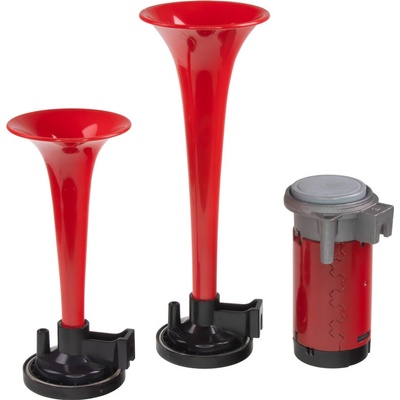 2-tónová fanfára 220mm, 12V s kompresorem červená ECE R28 (sn-022/12V)