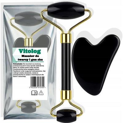 Vitolog Masážní váleček na obličej + kámen gua sha 2v1
