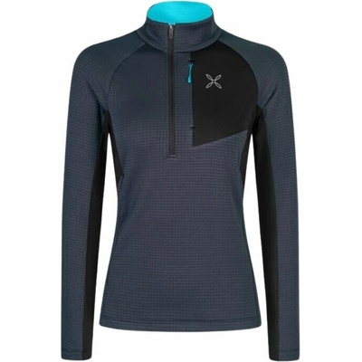 Montura mikina Stretch Color 3 Zip Maglia Woman graphite blue/turquoise