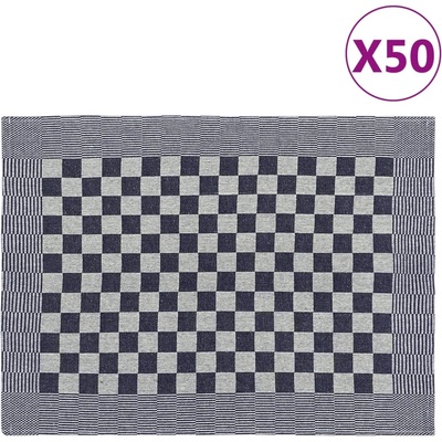 vidaXL Кухненски кърпи 50 бр синьо и бяло 50x70 см памук (136281)