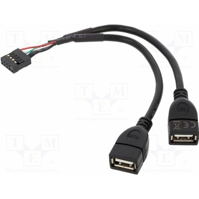 Delock 83292 USB 2.0 USB A zásuvka x2 kolíkový konektor 10pin 0,2m