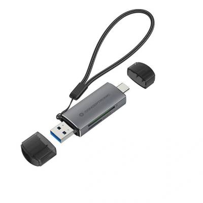 Conceptronic BIAN05G четец на карти USB 3.2 Gen 1 (3.1 Gen 1) Type-A/Type-C Сив (BIAN05G)
