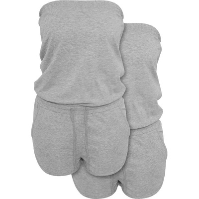 Build your brand BY018A romper 2 units - Grey (Heather Grey)