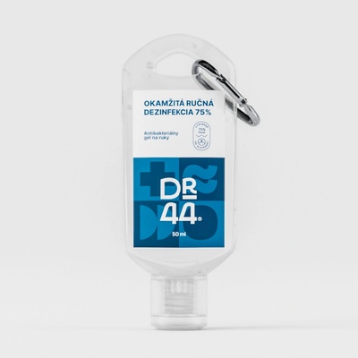 DR.44 okamžitá ručná dezinfekci s karabínkou antibakteriálny gél 75% etanol 50 ml