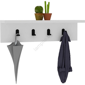 ASIR GROUP Закачалка AYLA 14, 5x60 cм бяла (AS0573)