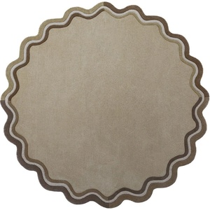 Flair Rugs Ръчно изработен вълнен кръгъл килим в естествен цвят ø 180 cm Leo Scallop - Flair Rugs (503119381121)