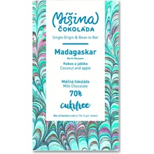 Míšina čokoláda 70% mléčná čokoláda Madagaskar Kokos a jablko CukrFree 50 g