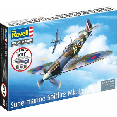 Spitfire Mk.IIa obsahuje barvy a lepidlo Revell Starter kit 73953 1:72