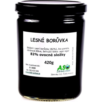 ASO Zdravý život lesní borůvka doslazovaná Bio panelou 420 g