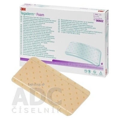 3M TEGADERM Foam (90602) penové krytie na rany, neadhezívne 10 x 20 cm 5 ks