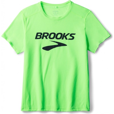 Brooks Distance Short Sleeve 3.0 Neo Limeade Brooks Logo