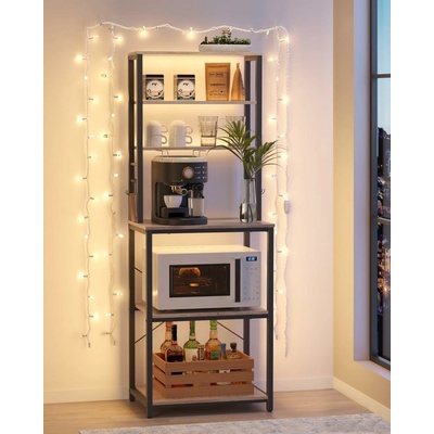VASAGLE Kuchyňský regál 6 polic 60 x 167 x 40 cm světlé dřevo – Zboží Mobilmania