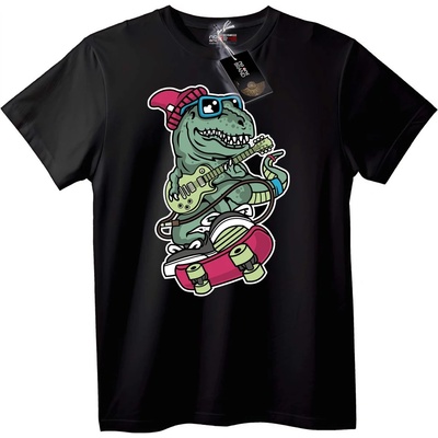 NOONEBRAND Тениска с Динозавър Рокаджия T-Rex - M, White