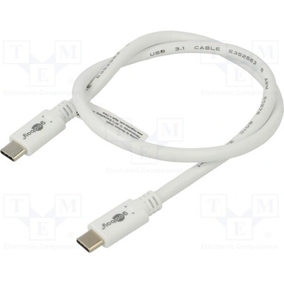 Goobay 67193 USB 3.2, USB C vidlice,z obou stran, 0,5m, bílý