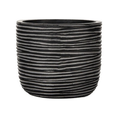 Capi Nature Rib Planter Ball black 24x21 cm