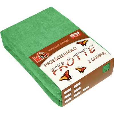 Karo Froté prostěradlo s gumou hráškově zelené silné 200g/m2 180x200