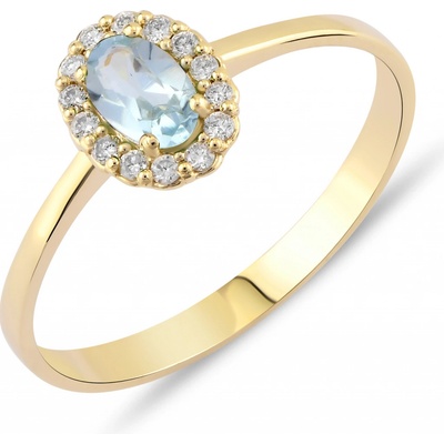 Lillian Vassago Zlatý prsten s modrým topazem a brilianty LLV11 SMR5730 01 BTZ