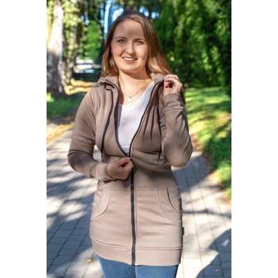 Jsem máma dámská dlouhá mikina na zip s kapucí růžová – Zboží Dáma