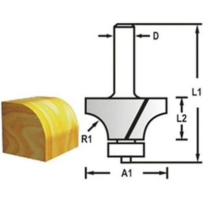Makita D-48365 - Fréza do dřeva zaoblovací radiusová s kopírovacím ložiskem pr. 20,7 mm radius 4,0 mm