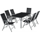 tectake 402167 zahradní hliníkový nábytek 6+1 Světle sivá