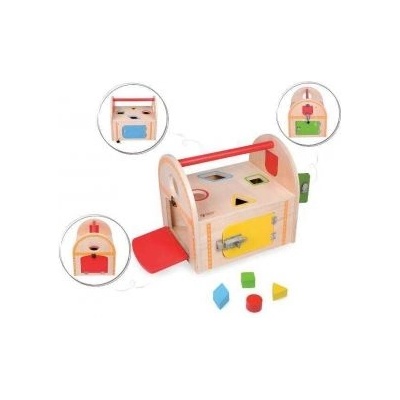 Classic world - Дървена кутия с различни ключалки - Сортер (8008)