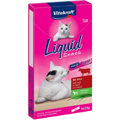 Vitakraft Cat Liquid-snack hovädzie a inulín 6 x 15 g