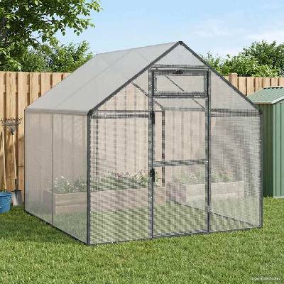 vidaXL Клетка за птици Антрацит 181, 5 x 221 x 173, 5 см Сварена жица (42036857)