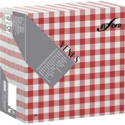 Infibra Ubrousky Venus Airlaid 40x40cm textilní BIO kostka červená 50ks