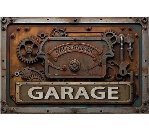 Ceduľa Dads Garage
