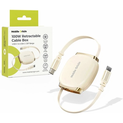 Mobile Origin MO-CB7-BG 100W Samonavíjecí USB-C na USB-C béžový