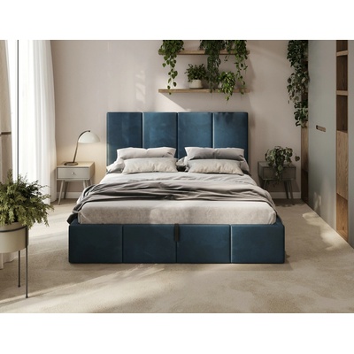 ComfortMatrace Valencia so zdvíhacím roštom a úložným priestorom výška čela 88 cm námornícka modrá