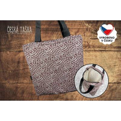 Česká PETITE FLOWER XL Česká ručně šitá taška s podšívkou a zipem 50×50 cm