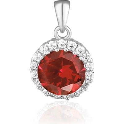 JVD Dámský stříbrný přívěsek se zirkony a červeným rubínem SVLP0620SH2R100