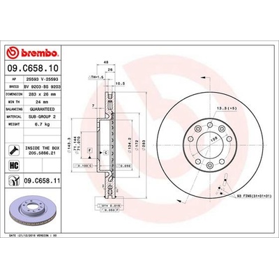 Brzdový kotouč BREMBO 09.C658.11