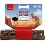 POKUSA FEEL THE WILD - Meat sticks: Kangaroo and Ostrich - Натурални месни дъвки (месни пръчици) - кенгуру и щраус, 100% натурални деликатеси от мускулно месо, 14, 5 см, 64 гр - Полша