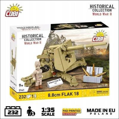 COBI 3141 World War II Německé protiletadlové dělo 8.8 cm Flak 18 1:35