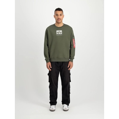 Alpha Industries mikina Satin Logo tmavě zelená