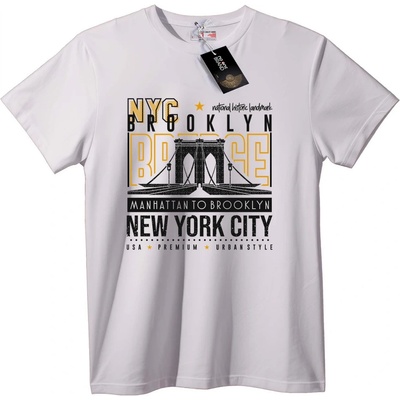 NOONEBRAND Тениска NYC Мост Град - 6XL, White