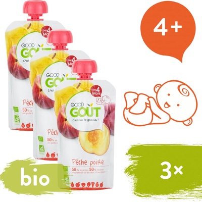 Good Gout BIO Broskev s hruškou 3 x 120 g